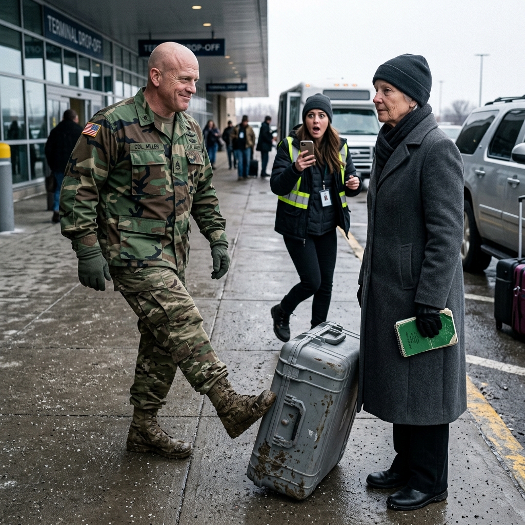 The arrogant Colonel mocked the woman’s plain coat and ordered her to fetch his bags. The Master Sergeant saw her green notebook and immediately stopped breathing.