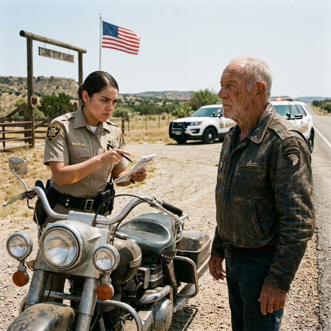 A Young Deputy Tried To Humiliate An 81-Year-Old Biker On The Highway, Unaware She Had Just Pulled Over A Legendary Special Forces Commander.