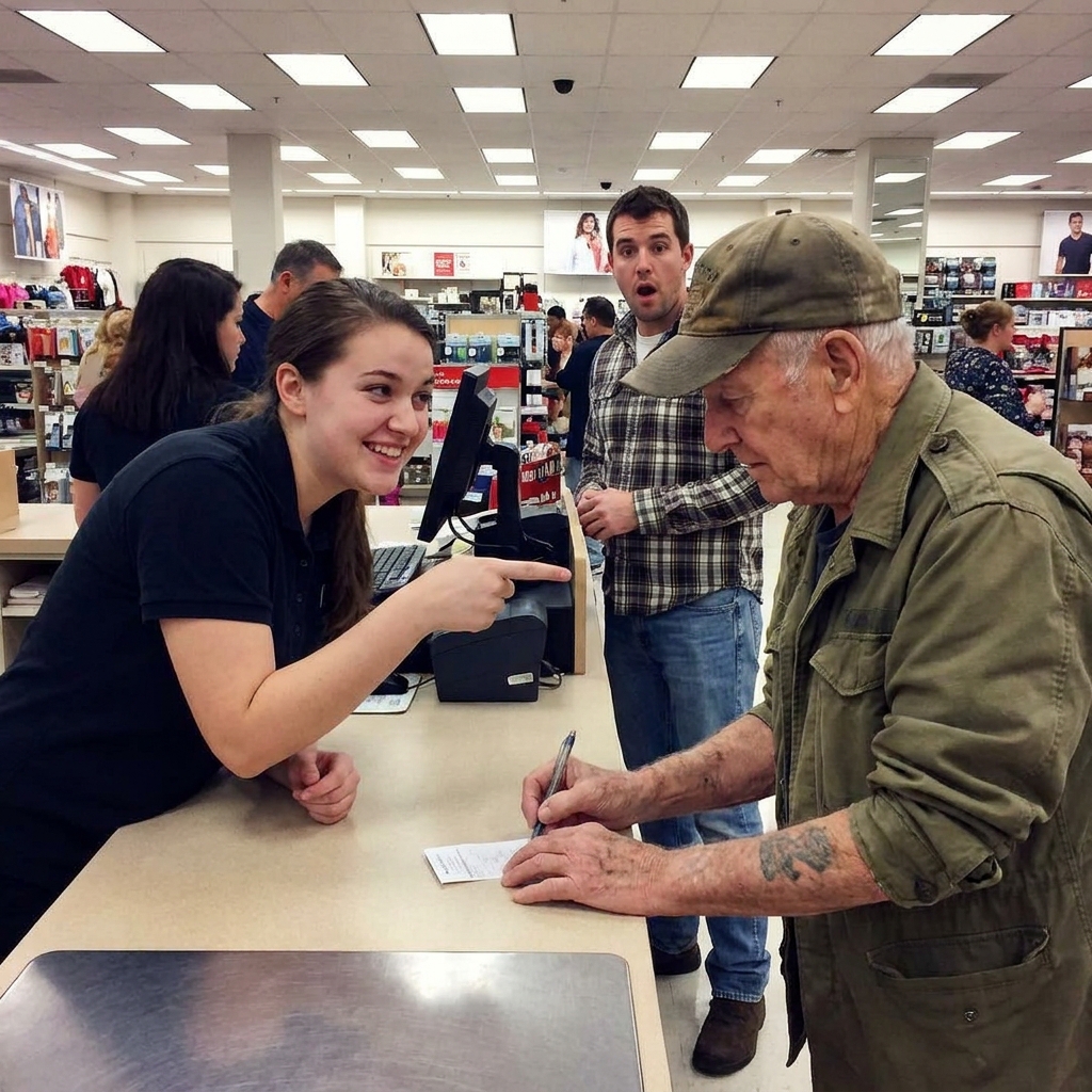 I watched a young department store clerk loudly mock an elderly man’s faded arm tattoo as “cheap prison ink.”