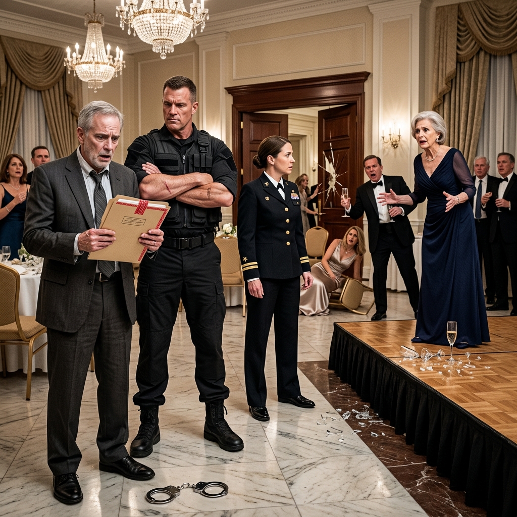 The FBI agent’s hands were shaking so hard he dropped the cuffs onto the marble floor — after a mother smiled and applauded while her own daughter was arrested for treason at a $700-a-plate gala.