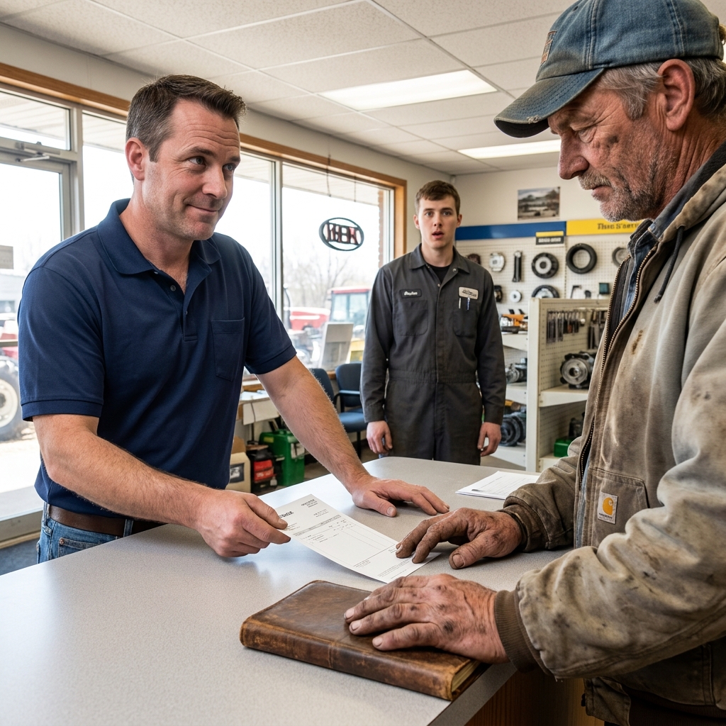 I stood in the brightly lit Morrison Equipment showroom and let the 43-year-old service manager tell me he had thrown away the evidence to deny my tractor’s warranty.