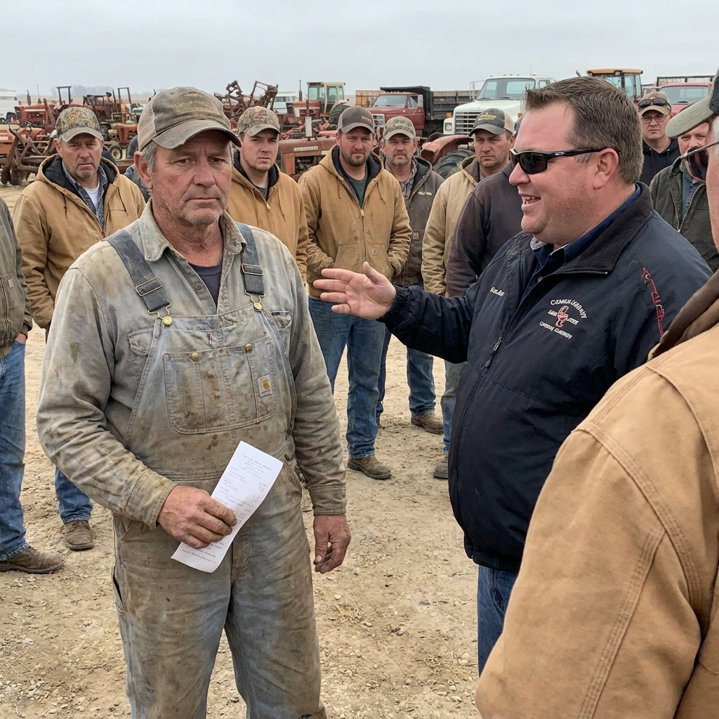 I listened to the dealership manager laugh at me in front of the auction crowd, warning me I’d be crawling back to pay his $22,000 repair bill for the broken tractor I just bought.