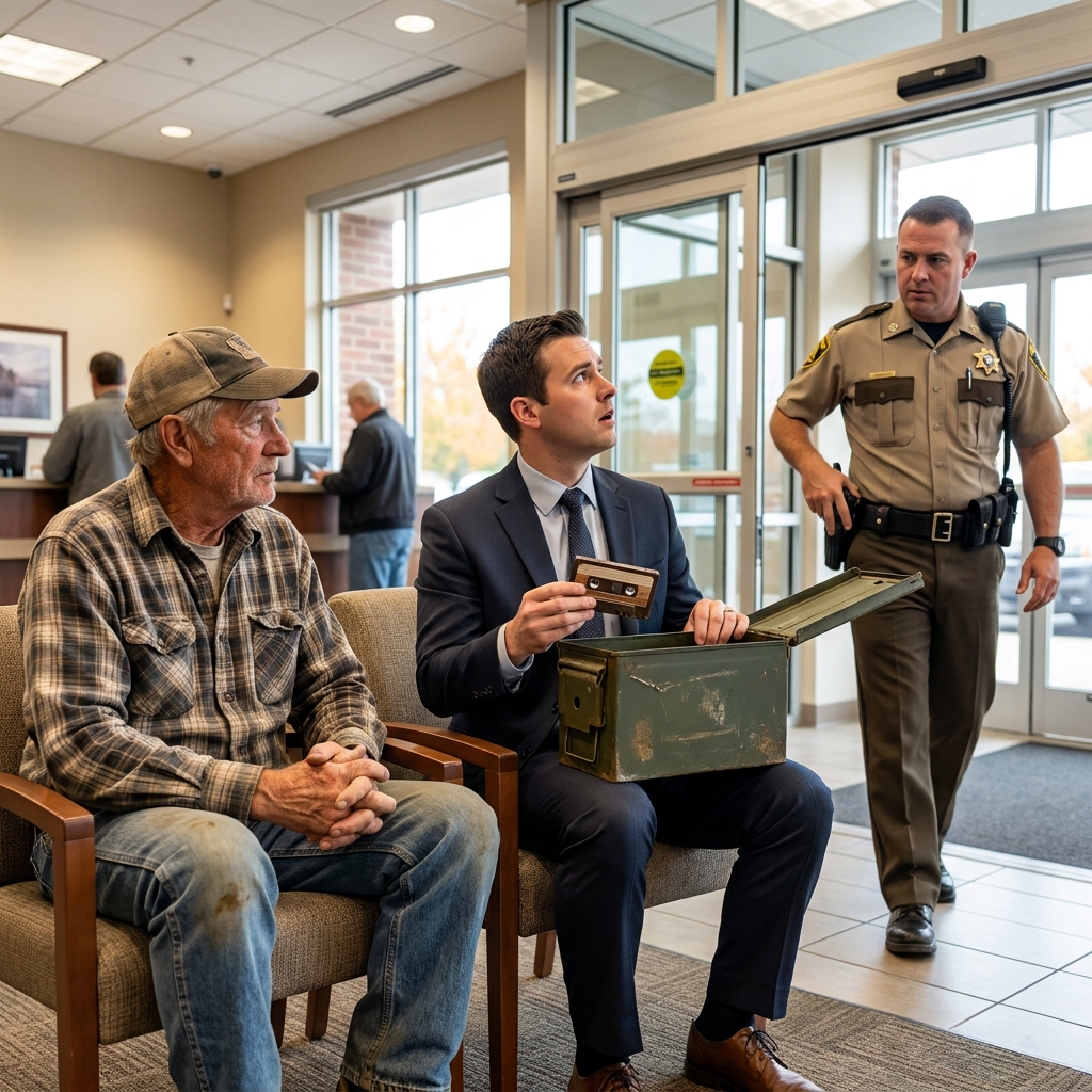 I watched the arrogant branch manager send a maintenance crew to bypass the dual-lock on my safe deposit box because I wouldn’t sell my late wife’s farm.
