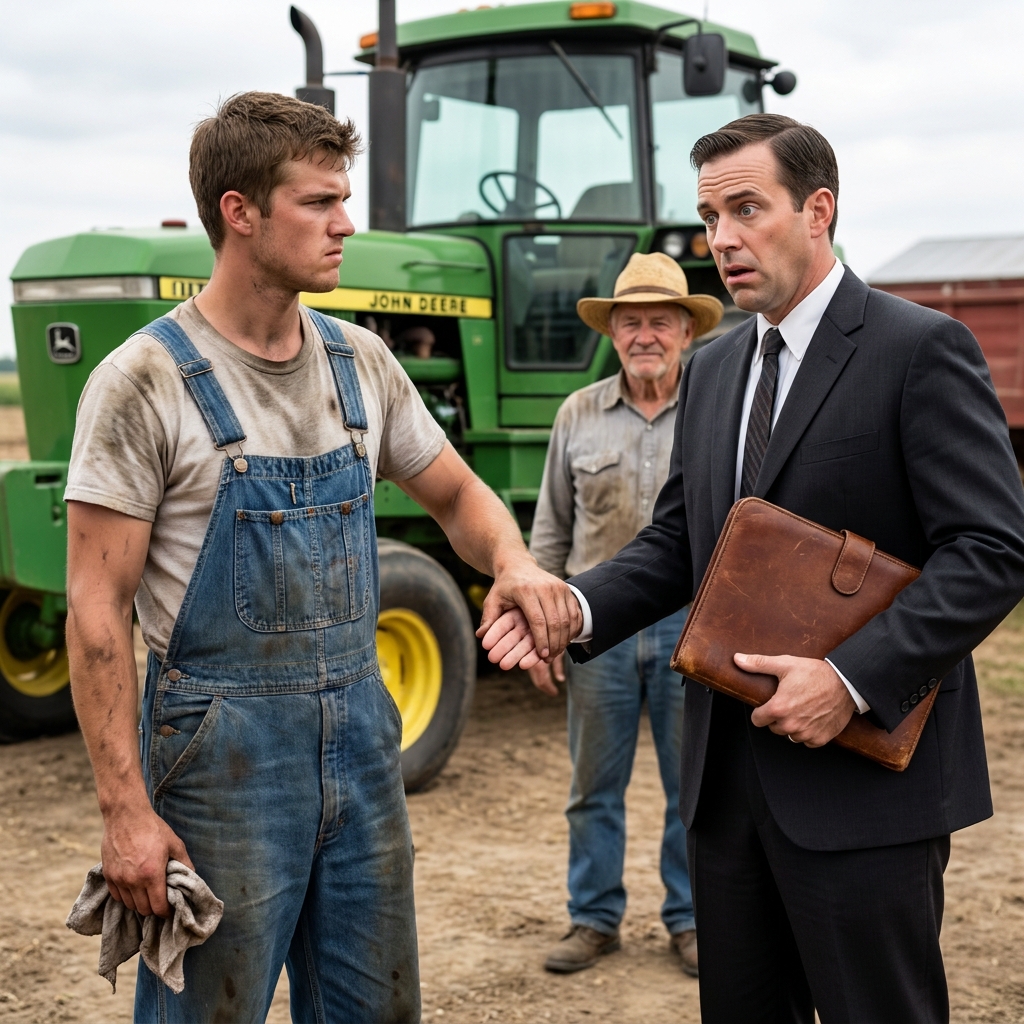 I watched the John Deere executive mock my 61-year-old father in front of forty-one farmers at the fellowship hall, laughing at our homemade tractor.