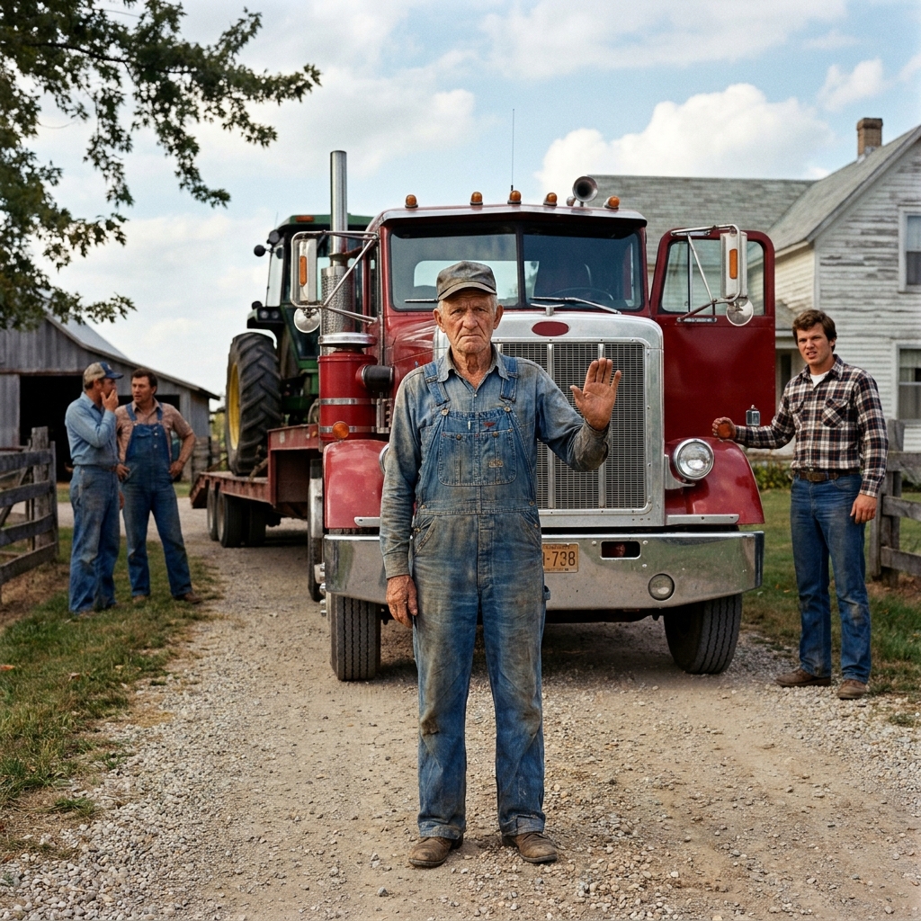My brother secretly mortgaged our family farm to buy eighty-five thousand dollars of equipment. My father walked into the gravel driveway and faced the truck. Not on my land.
