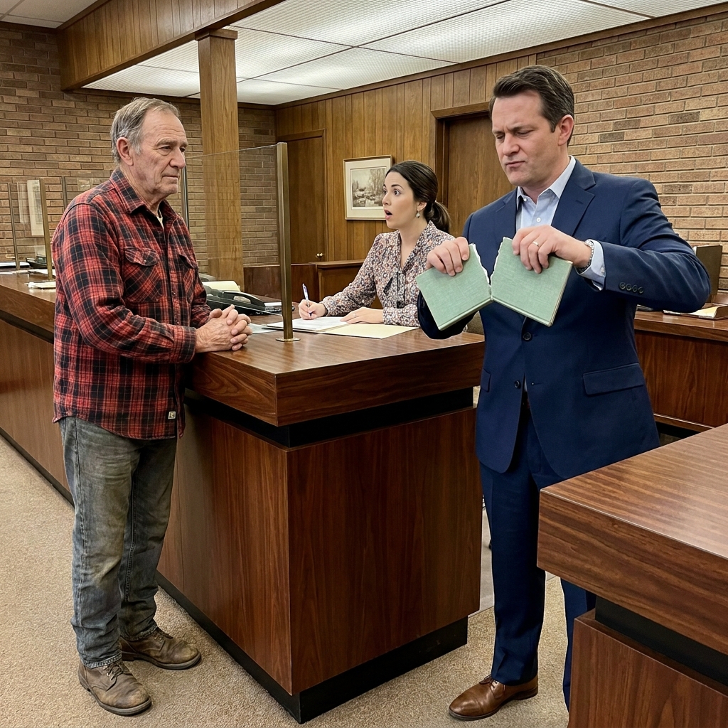 I sat in the bank lobby for two hours before the manager called me to his desk, only to rip my father’s sealed financial document in two because he thought I was just a broke farmer.