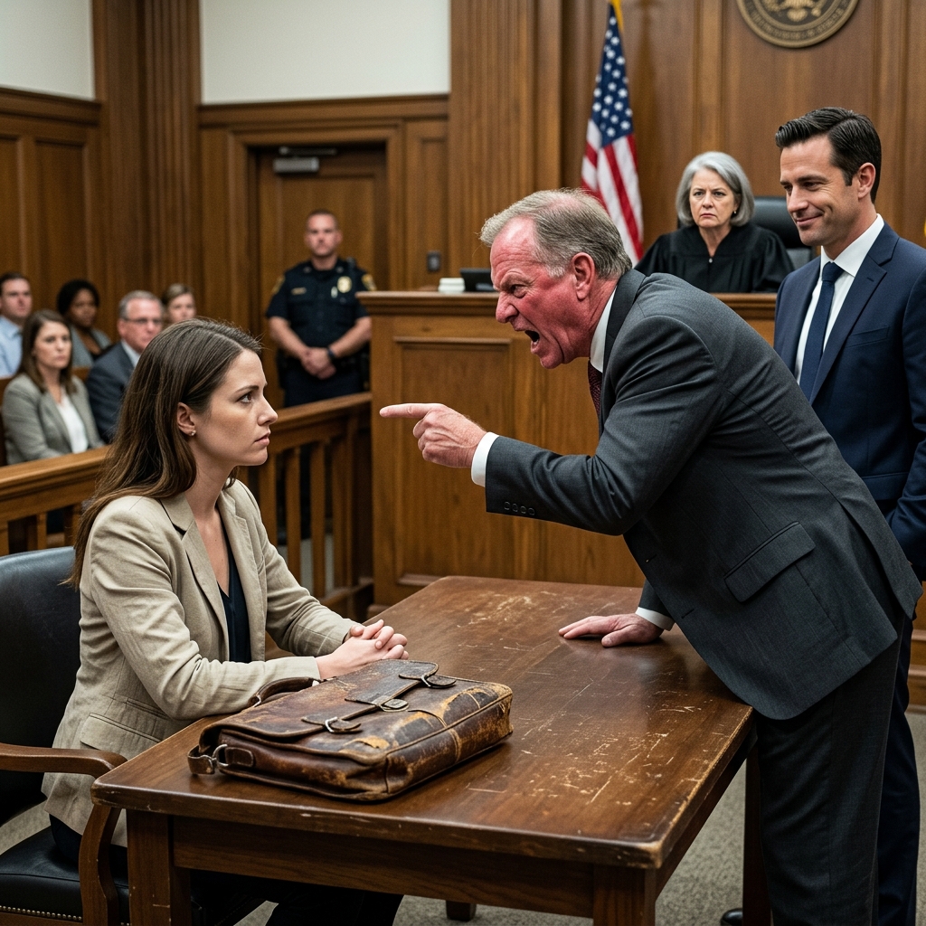 I watched my own father point his manicured finger across the crowded courtroom, screaming that I was just a stupid, low-class grunt who had no business in his corporate lawsuit. I didn’t say a single word to defend myself. I just rested my hands on the worn leather satchel holding twenty-two flawless forensic evidence binders. The federal judge analyzed my paperwork, looked down at my wrinkled clearance-rack blazer, and asked the one question my arrogant family never saw coming.