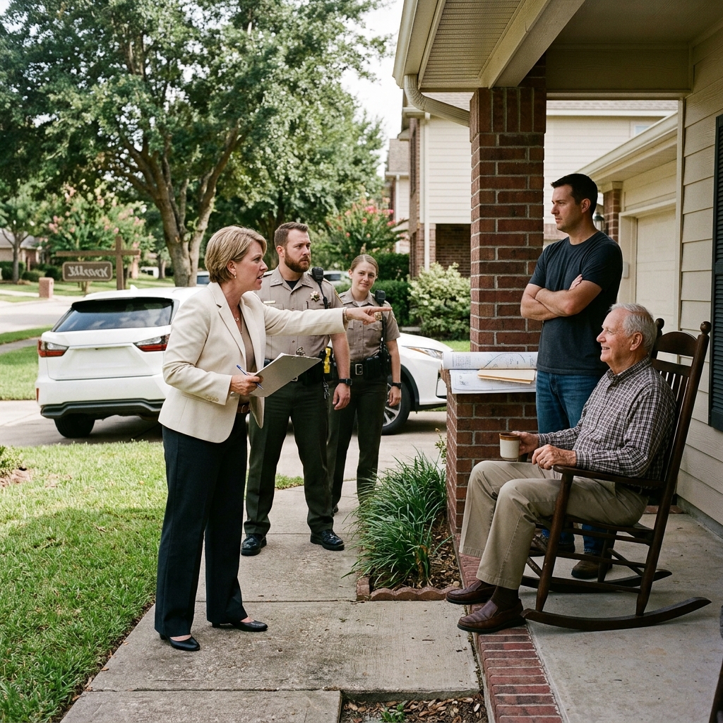 HOA President Called the Sheriff on My Father for Sitting on His Own Porch — So We Let the Deed Do the Talking