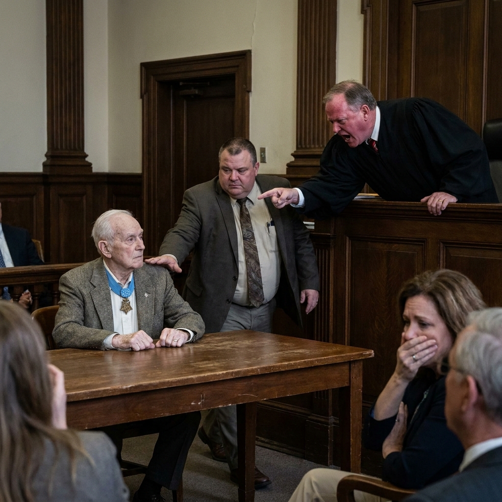 I sat perfectly still as the arrogant judge mocked the pale blue ribbon around my neck, calling my service a pathetic charade to get out of a traffic ticket.