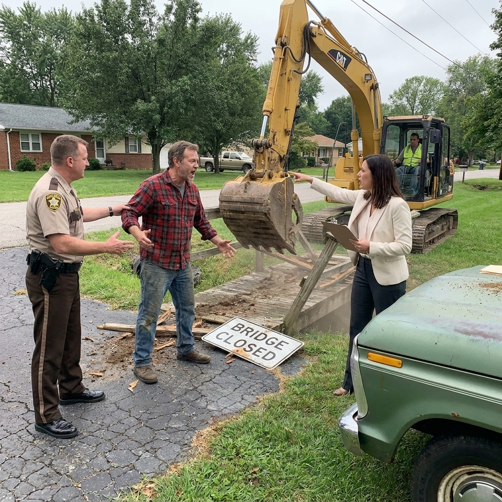 HOA Karen Hired an Excavator to Destroy My 20-Foot Bridge — Then Found Out It Belonged to the County