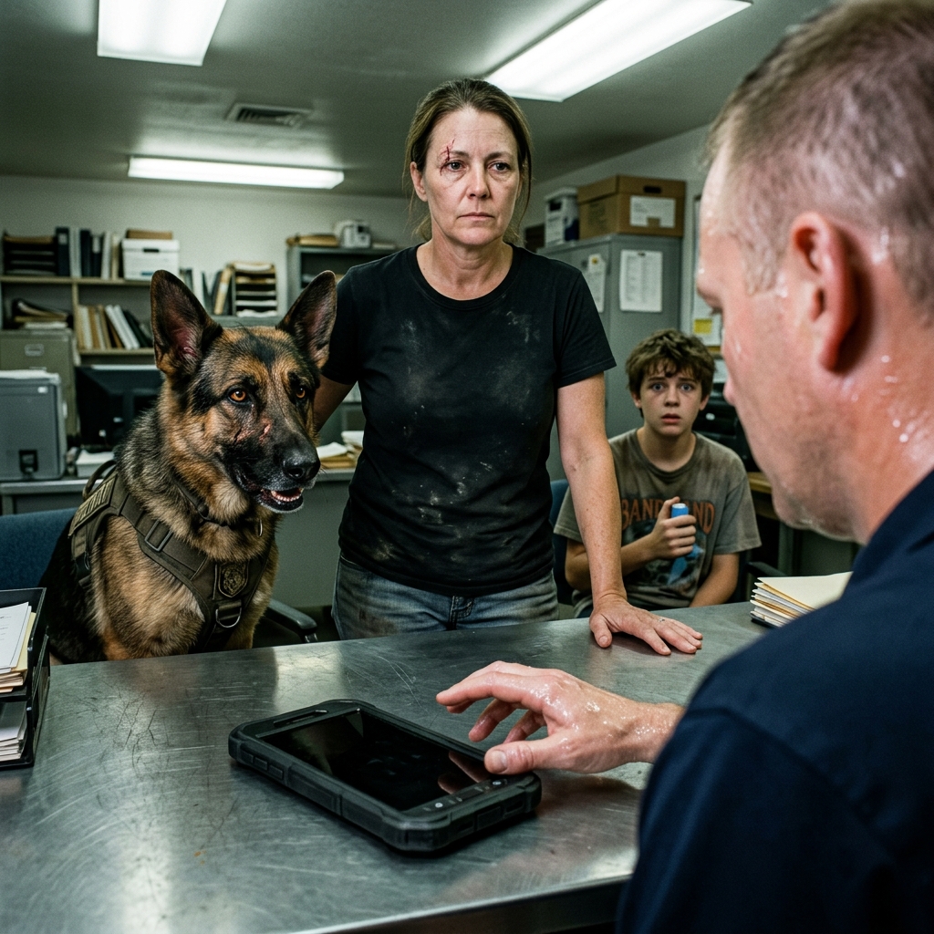 “There are no female SEALs,” the lieutenant said, dragging the words out like I was a toddler. He laughed, called my mother a clerk and a liar, flagged her file for fraud, and told me to sit down while he destroyed her. I sat in the cracked vinyl chair, my lungs burning, and didn’t argue. Then the door blew open, fifty dogs poured into the room, and my exhausted mom placed a heavy black phone on his desk. “Pick it up,” she said. His hand shook as he reached for it, and I saw something in his face I’d never seen before.