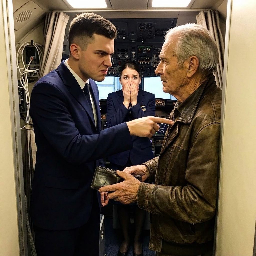 I watched our lead flight attendant grab an 83-year-old passenger by the shoulder, threatening to have him arrested for stepping into the cockpit of our plunging 777.