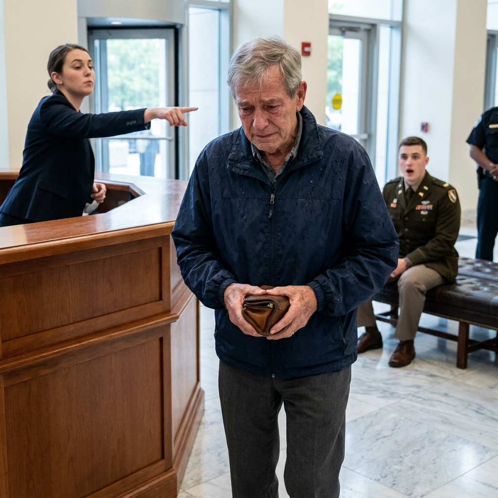 I heard the receptionist threaten to call security on the quiet old veteran. The four-star general walked out and stared at the man’s hands. The silver lighter.