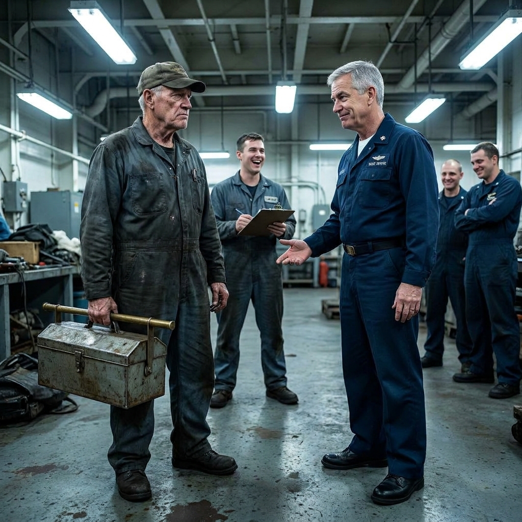 I watched the Navy’s chief engineer laugh at my dented toolbox in front of his entire crew