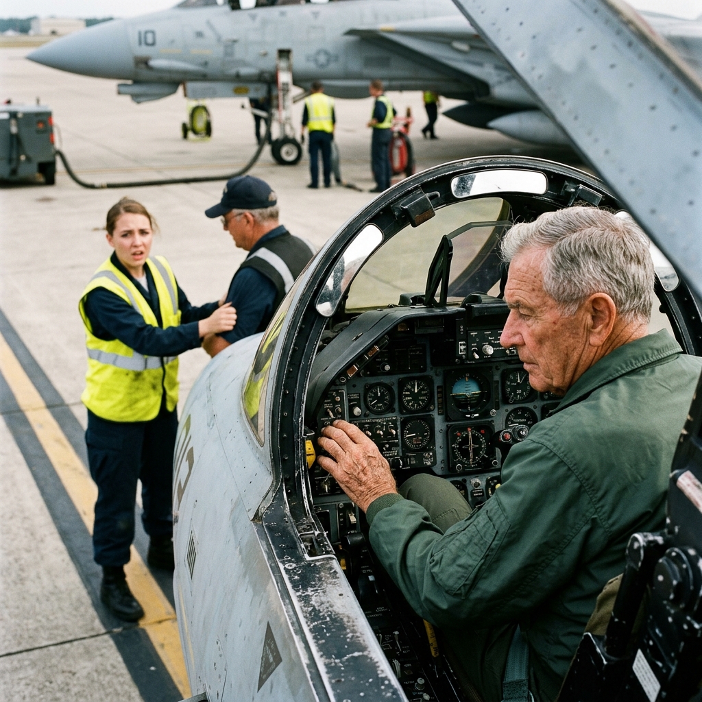 A Captain Told an Old Man in a Faded Jacket to “Go Ahead and Start Her Up” as a Joke — Then the Engines Roared and the Entire Flight Line Went Silent