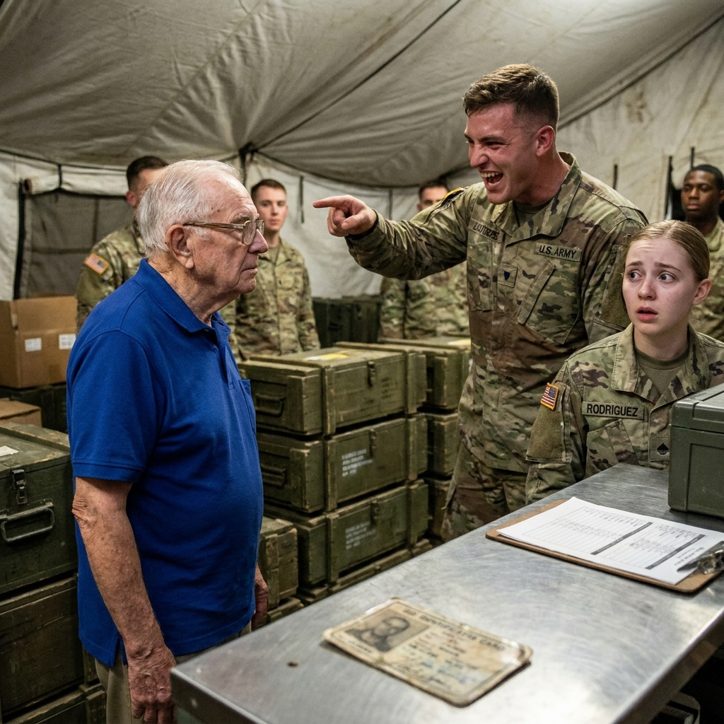 I watched a Navy SEAL lieutenant mock an eighty-two-year-old man in a blue polo shirt, demanding the frail grandfather leave our restricted supply tent.