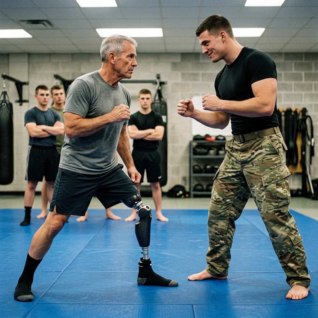 The Sergeant Offered $1,000 If the Old Veteran Could Put Him on the Mat — Before He Realized He Was Looking at a Retired Master Sergeant