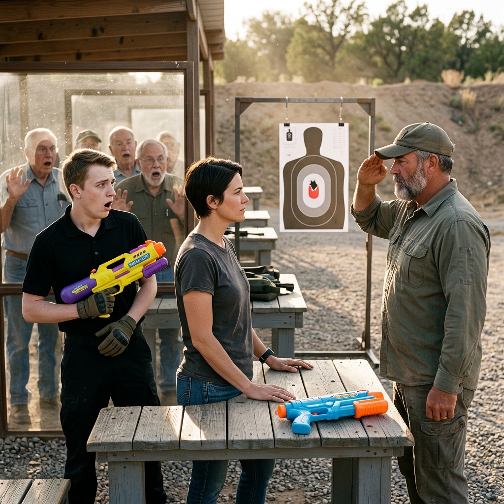 My cousin handed me his Glock and smirked, “Don’t hurt yourself, sis.” I didn’t say a word. Then the range owner whispered a name that made him go pale.