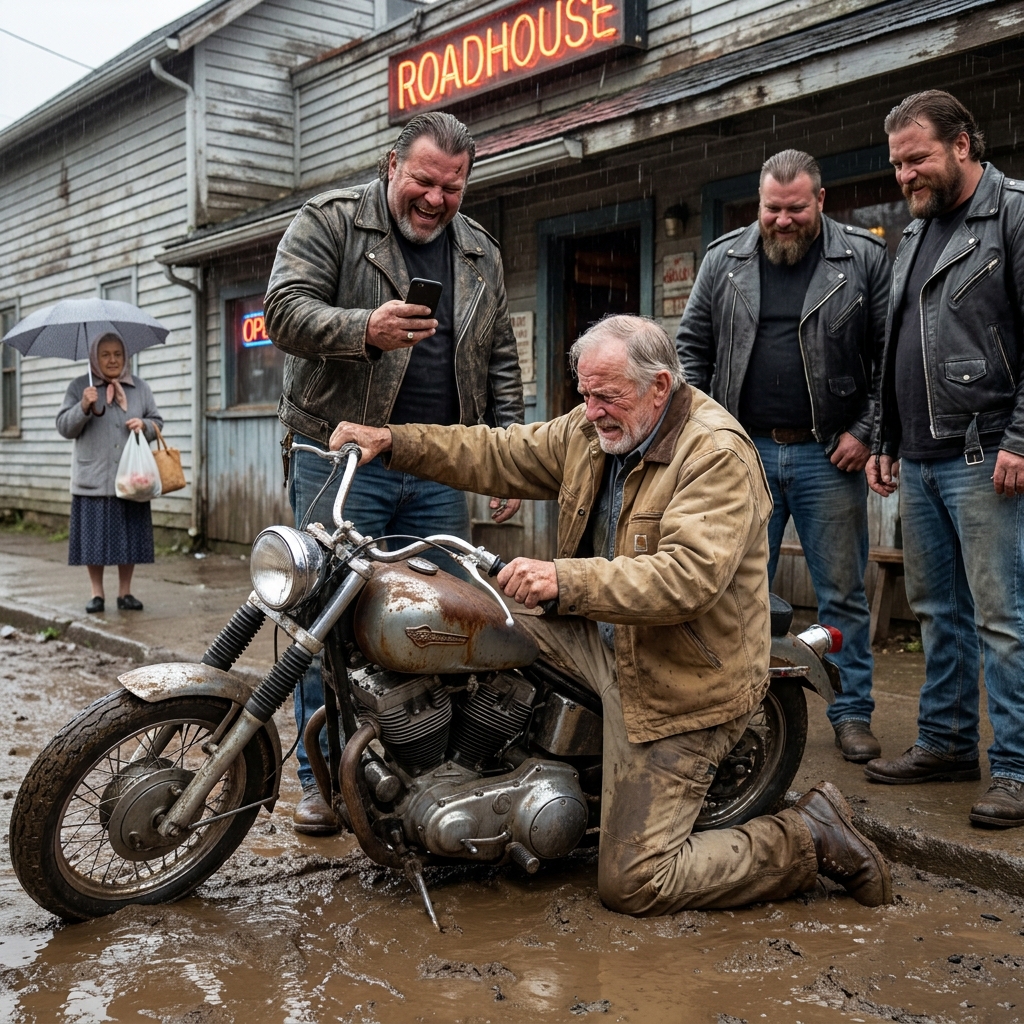 I listened to ten bikers mock my rusted motorcycle as I lay in the freezing mud outside the Rust Fang Bar.