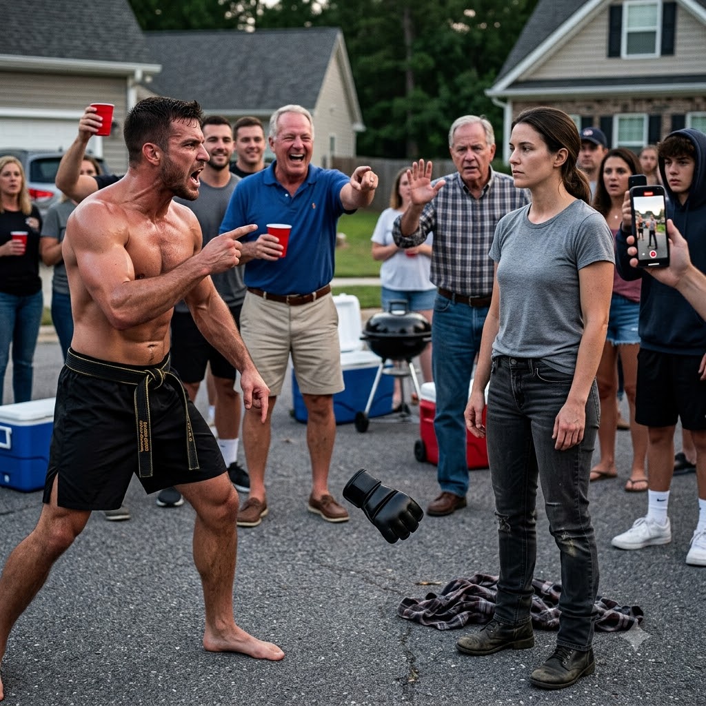 The 22‑year‑old black belt bloodied my sister’s lip, tore the radio out of my truck, then threw his MMA gloves at my feet in the middle of the neighborhood picnic. I left his gloves in the grass and let the kid with the cell phone end it.