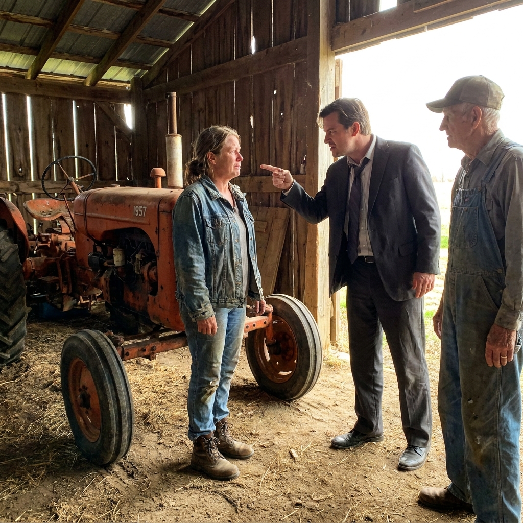 We received a fifty thousand dollar eviction notice exactly seven days after my father’s funeral. On the kitchen table — one single rusty tractor key.