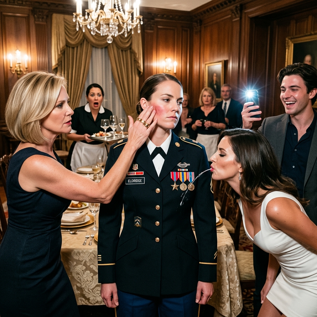 My brother laughed and filmed while my mother slapped me and my sister-in-law spat on my uniform. I folded my hands in the SUV and watched the conference hall doors start to shake.