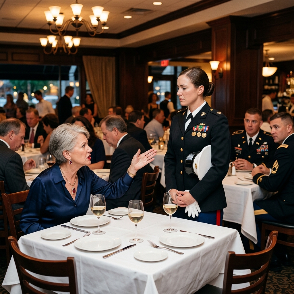 “Don’t Embarrass Us! Go Find Another Spot!” My Mom Announced In Front Of 28 Officers—But Then A SEAL’s Voice Broke Through: “…Valkyrie?”.  The Entire Restaurant Froze When They Heard That One Call Sign
