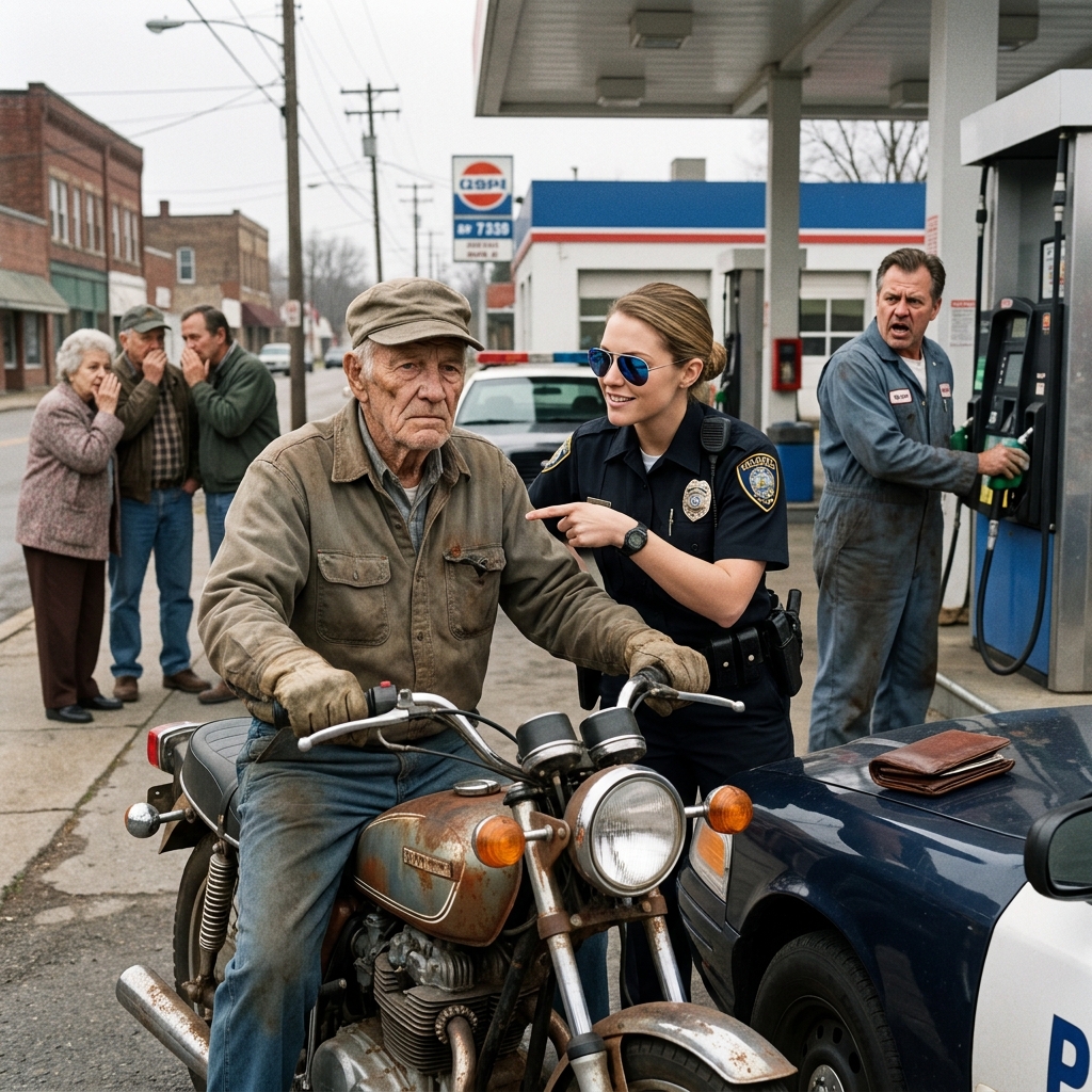 I stayed perfectly still when the 28-year-old police officer mocked my 1970 Harley and told the gathering crowd I was just a confused,