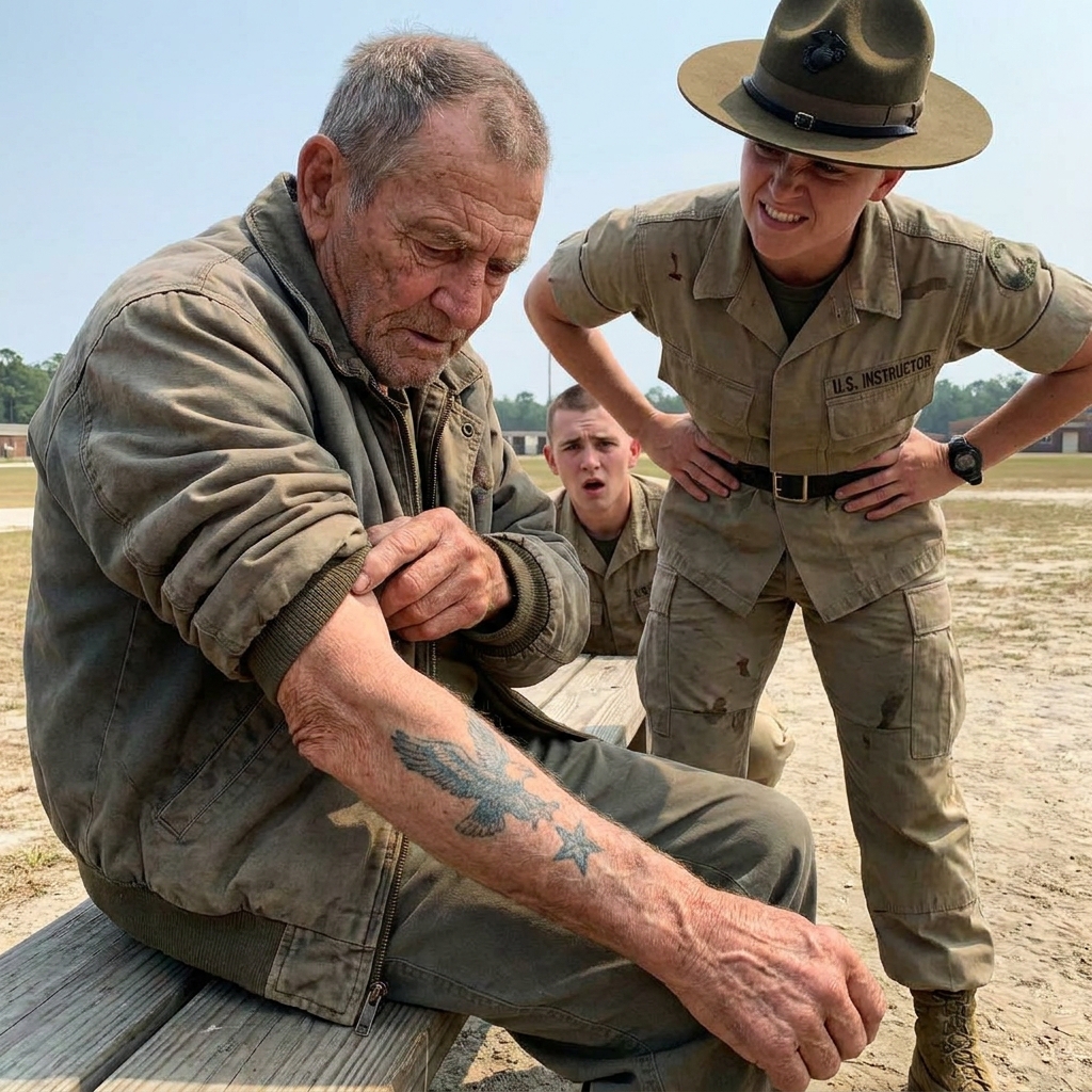 I watched my furious drill instructor mock an 80-year-old man in front of our entire Marine platoon at Parris Island. She threatened him with handcuffs and demanded his ID, but he remained impossibly calm.