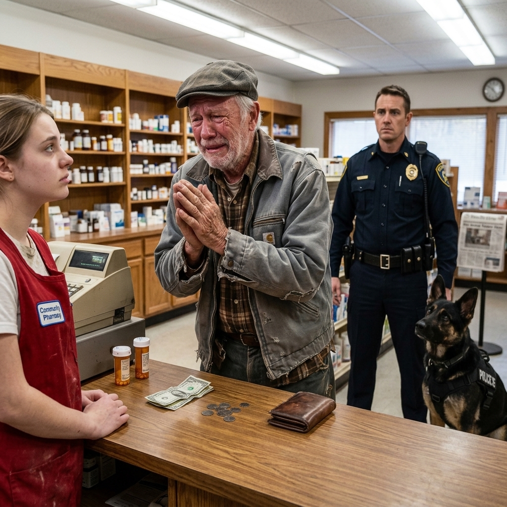 A police officer saw me, a homeless veteran, begging for my wife’s medicine this morning. His K9 dog followed me to the warehouse and unearthed a sealed manila folder.