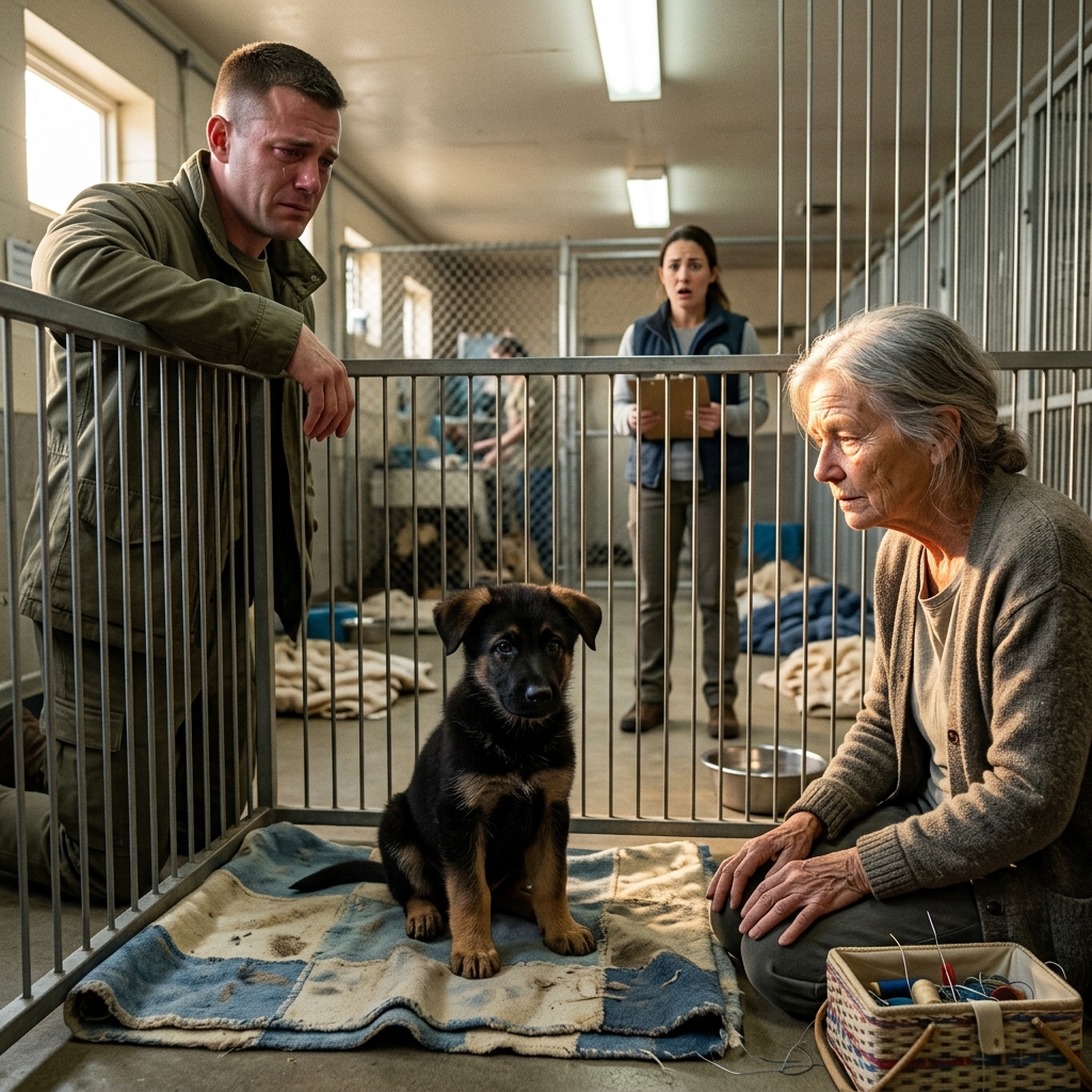 The shelter puppy looked through everyone who called him SCOUT. But when this retired SEAL whispered ONE WORD, everything changed.