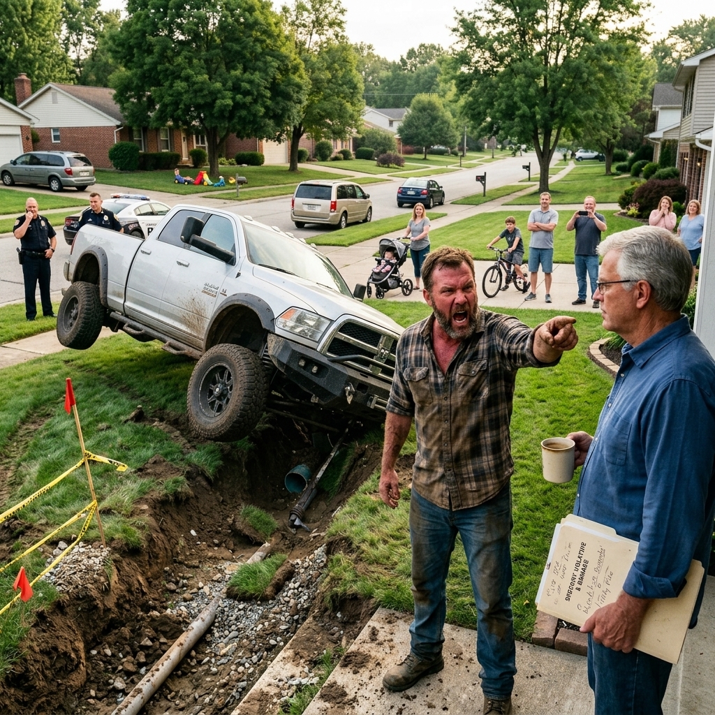 HOA Chairman Drove His 8,000-Pound Truck Across My Lawn 53 Times — So I Let His Diesel Meet My Legal Mud Trench