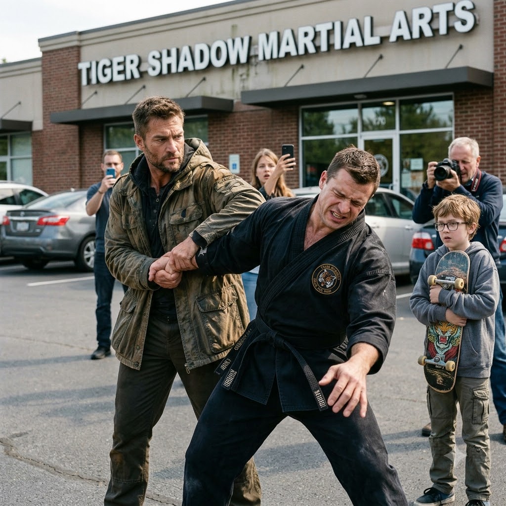 The MMA black belt cornered a terrified child for a viral video and laughed at my faded work boots. I showed his cameraman what twelve years of Navy SEAL discipline actually looks like.