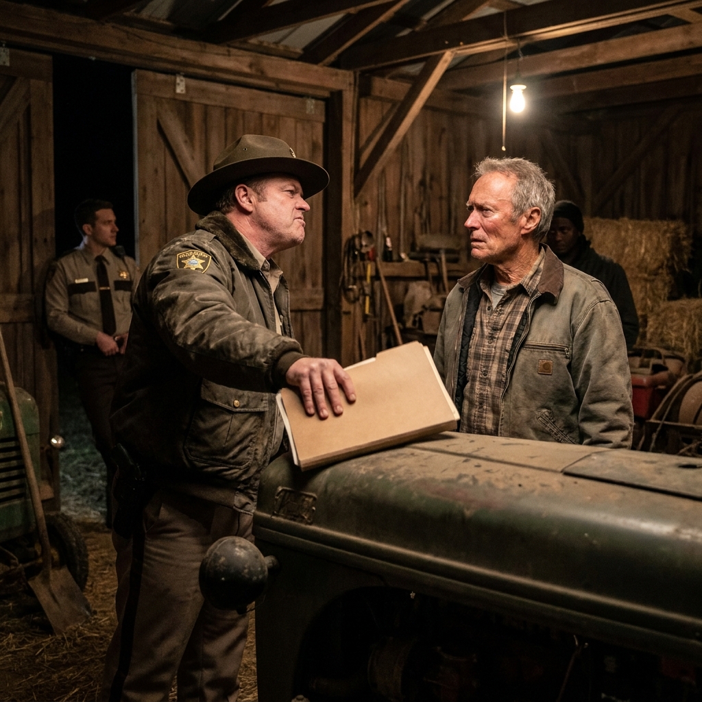 Our corrupt sheriff tried to arrest my homeless farmhand on fake charges while the town millionaire laughed.