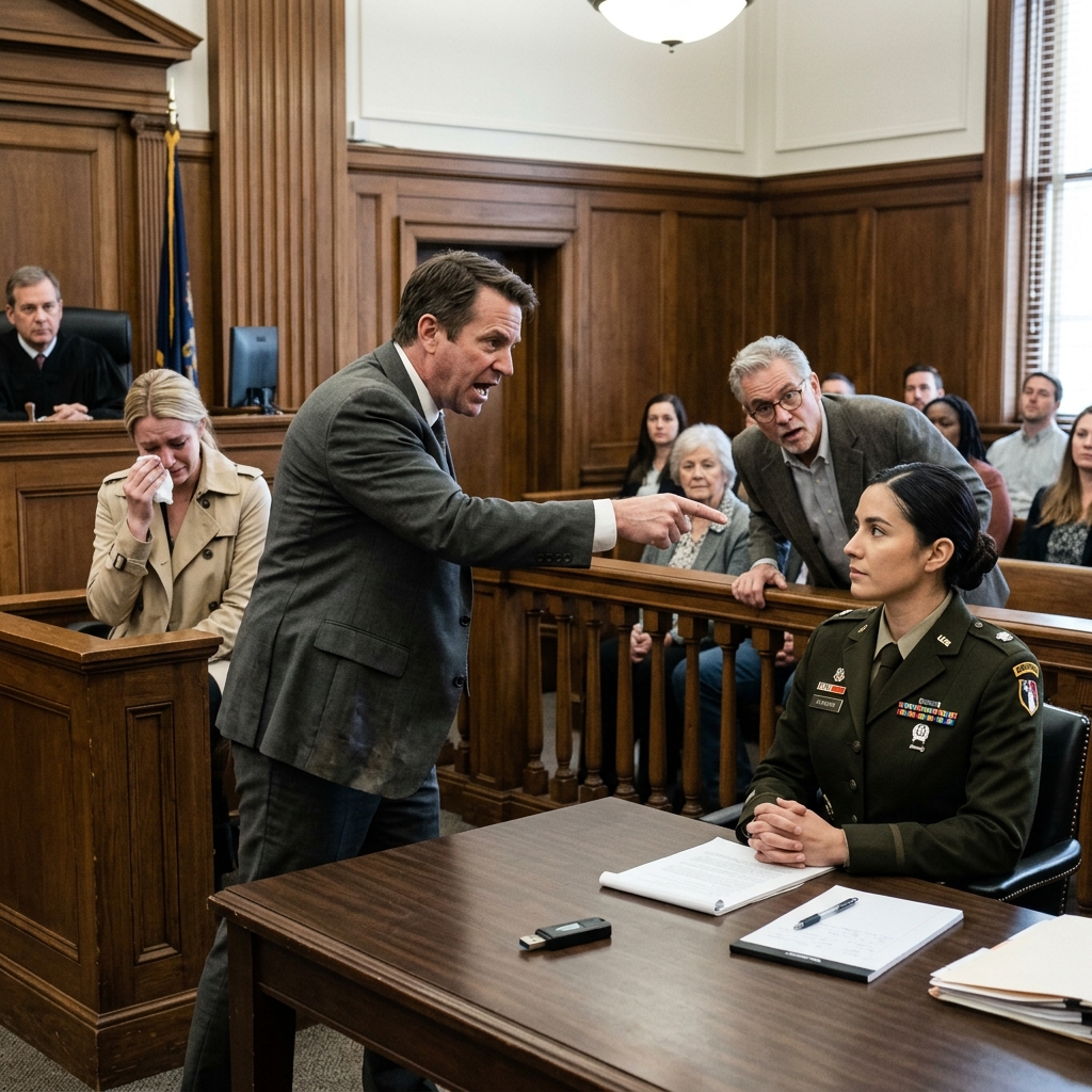 I watched my own mother and sister swear under oath that I was a violent, unstable veteran who attacked my brother-in-law first. The crowded courtroom gasped at their lies, believing I was the aggressor who forced a 250-pound man to defend himself. I folded my hands and stared directly at my sister’s smug face. She didn’t know I was wearing a tactical watch the night he broke down my door, and she didn’t know what was buried inside my potted fern. In ten seconds, the projector screen was going to lower.