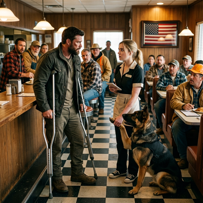 The Town Ignored the Disabled Veteran Begging for a Seat, Until a Sudden K9 Reaction Revealed the Waitress Was the Most Elite Combat Medic in the Country