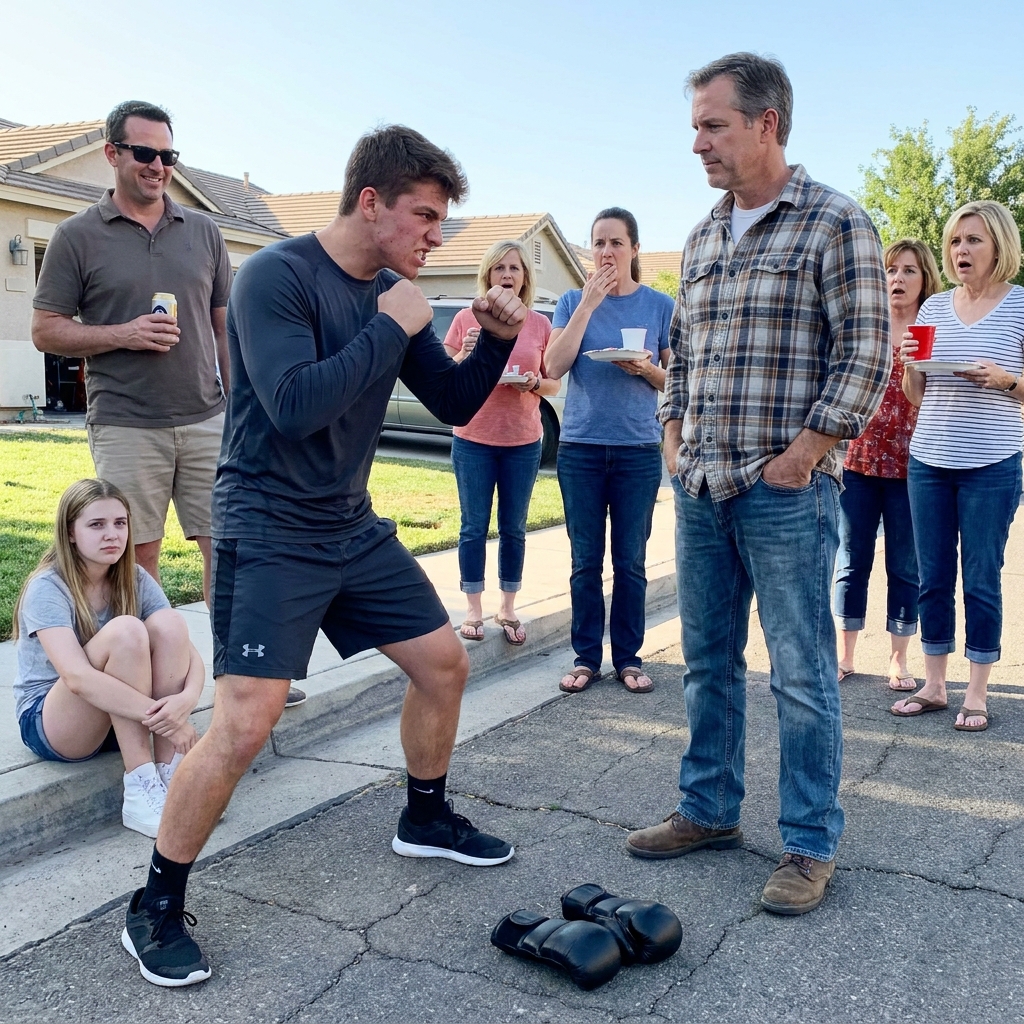 I watched the millionaire’s 19-year-old son shove through a crowd of children to drop his 4-oz MMA gloves at my feet.