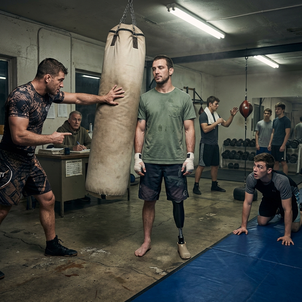 A twenty-six-year-old fake black belt laughed at my carbon fiber prosthetic leg in front of the entire gym, calling me a waste of taxpayer money.