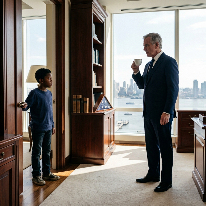 When a Child Janitor’s Son Warned a Billionaire Not to Drink His Coffee, He Triggered a Terrifying Hunt for an Assassin Inside His Own Company