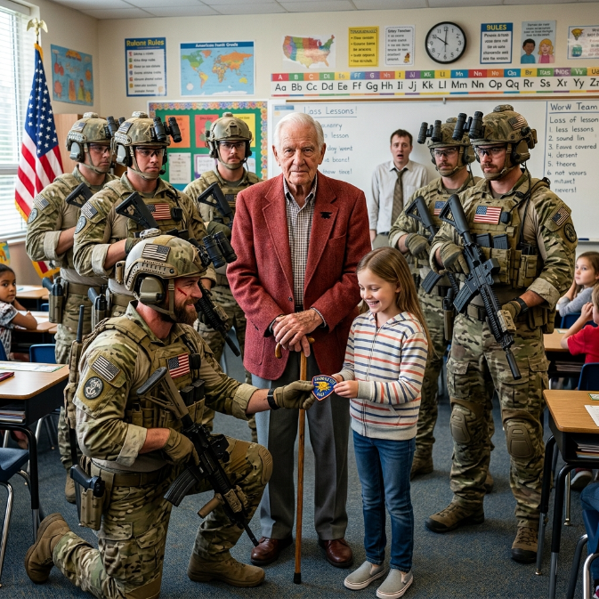 The Legend in the Red Tweed Jacket: When a Navy SEAL Grandfather Silenced a Classroom
