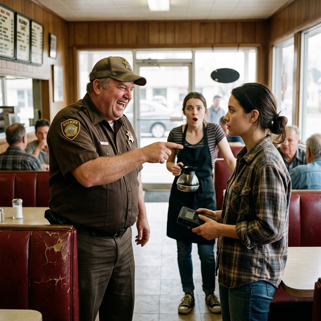 The billionaire’s son slapped my 75-year-old mother and shoved me, calling me a washed-up soldier girl. At exactly noon, two black government SUVs blocked the diner windows.