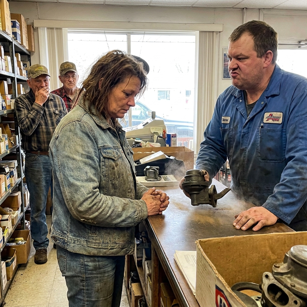 Fifteen men demanded I sell my farm three days after my husband died. I dropped a muddy combine wrench on the lead lawyer’s briefcase without a word.