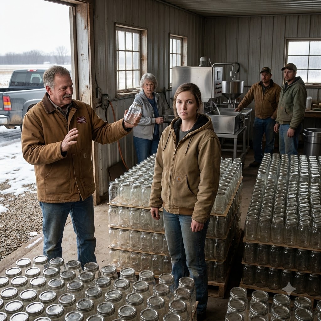 My county’s own extension manager stood in my barn doorway and told me my business was a hobby. I was 25 years old, standing next to 43 pallets of free chipped Mason jars that a bottling plant had thrown away, holding a spreadsheet that proved a 44% net margin on $43,320 in first-year revenue. He smiled the way men smile when they’ve already dismissed you, said “good luck,” and drove off. Three years later, he pulled back into my gravel lot and said four words I never expected to hear from a man like him: “I owe you a conversation.” By then, the barn was producing income year-round, the drought had come and gone, and the number was $412,000.