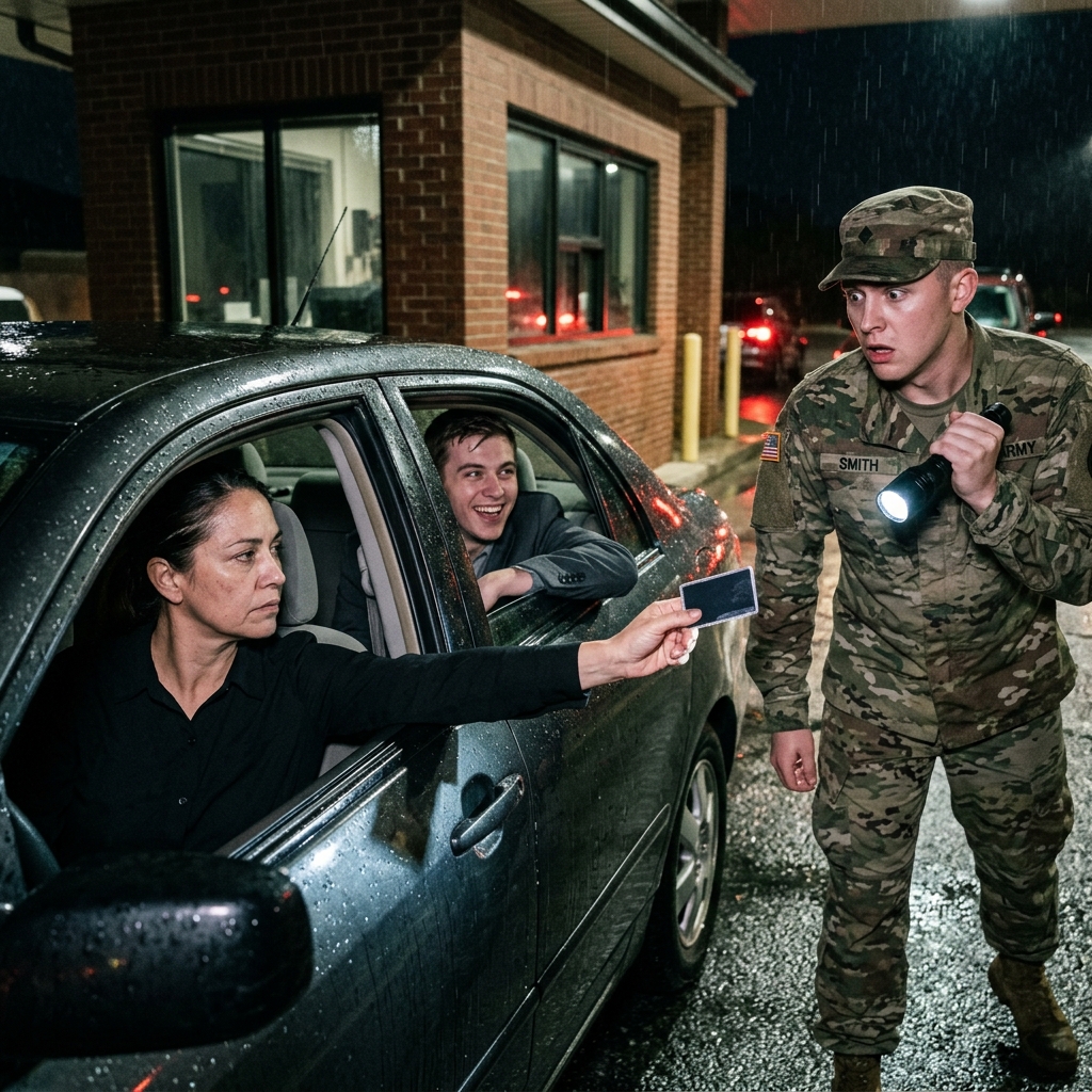My brother laughed at my driver’s uniform outside the Marine Barracks gates. The young MP scanned my plastic card and scrambled for the emergency phone.