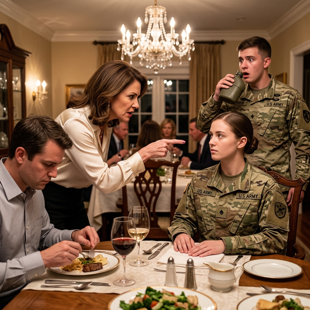She Whispered a Code Name That Made a WAR HERO Freeze — Her Sister-in-Law Called Her a “Paper Pusher” at Dinner