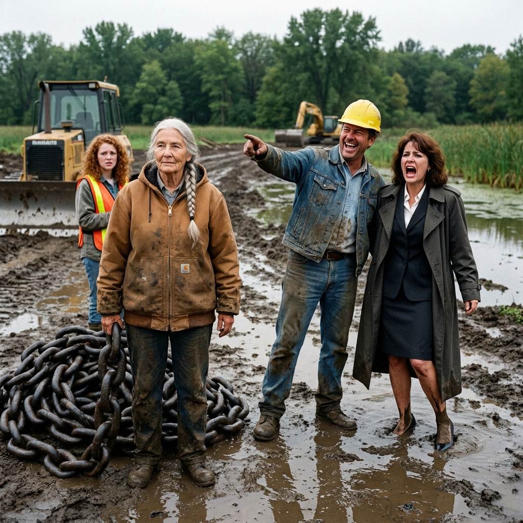 “You want to pull my $600,000 excavator with a museum piece?” the construction boss laughed, pointing at my 1912 steam engine while forty of his workers joined in the mockery.