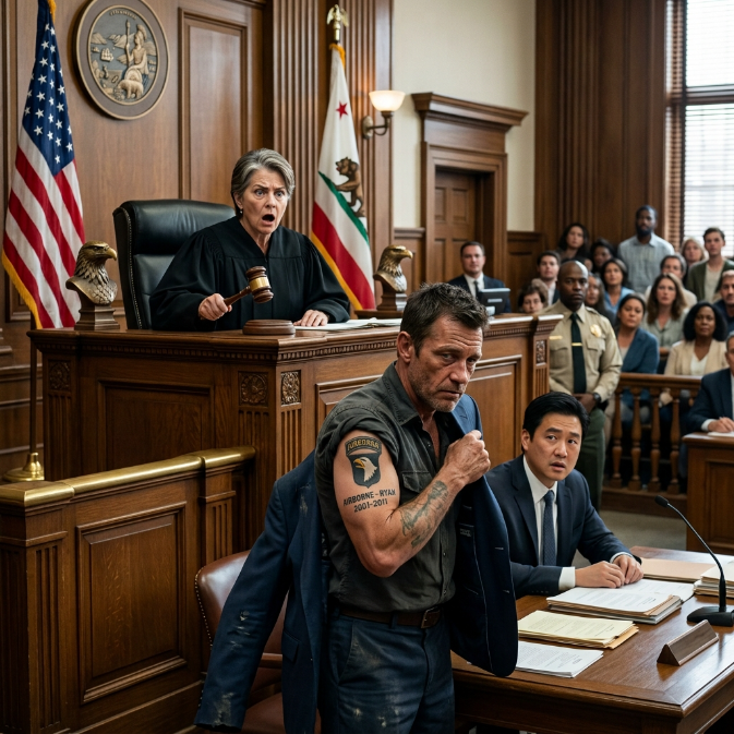 When a Ruthless Judge Was About to Sentence a Desperate Veteran to Ten Years in Prison, a Faded Tattoo Revealed a Secret That Shattered Her Entire World