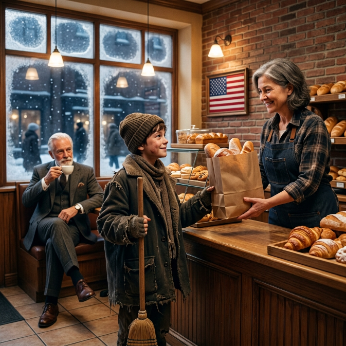 How a Starving Boy’s Request to Sweep a Bakery Floor Sparked a Miracle That Saved Two Lives