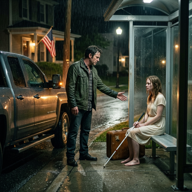 A Chance Encounter in the Rain: How a Deserted Bus Stop Completely Redefined a Family’s Future