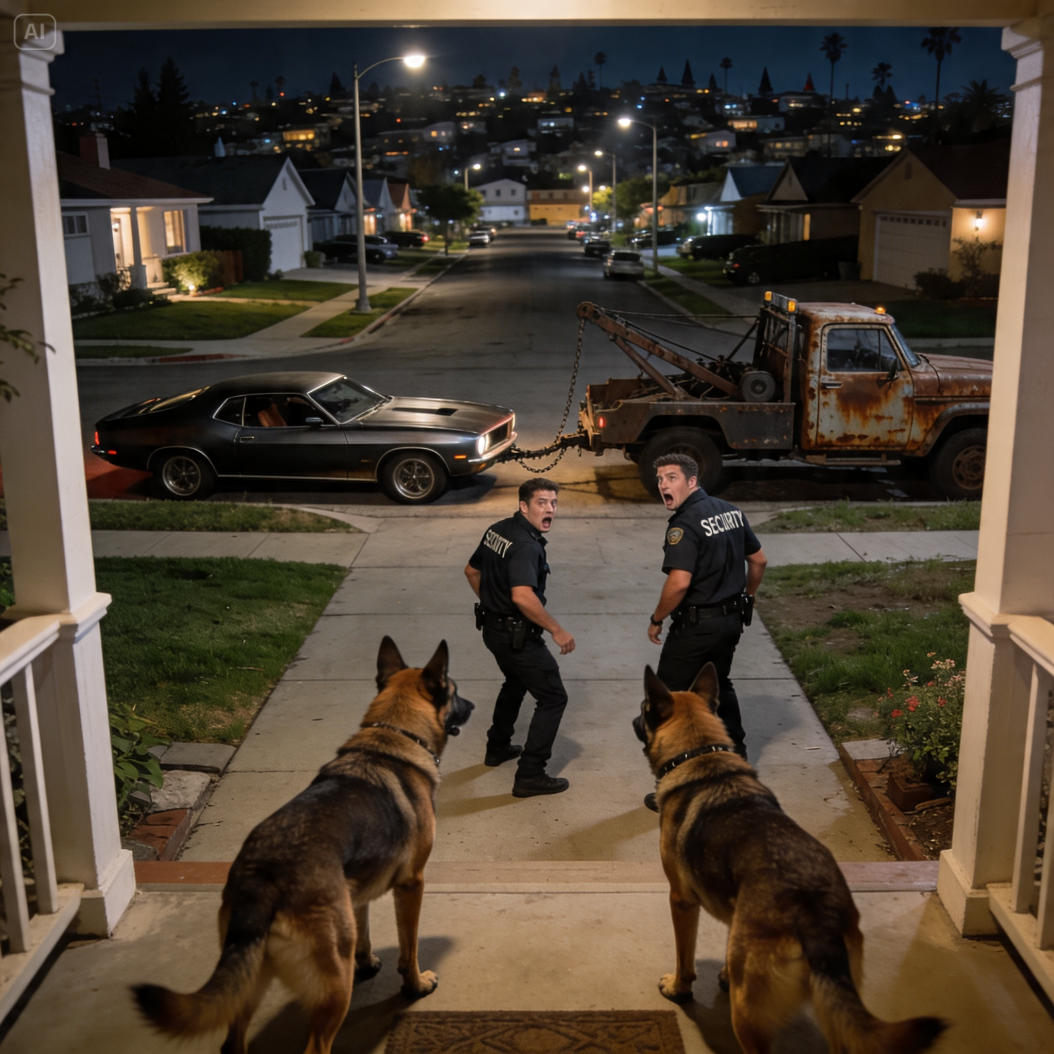 FAKE HOA KAREN’S COPS TRIED TO TOW MY CLASSIC CAR, BUT THEY HAD NO IDEA MY SECURITY DOGS WERE TRAINED FOR THIS! WELL?